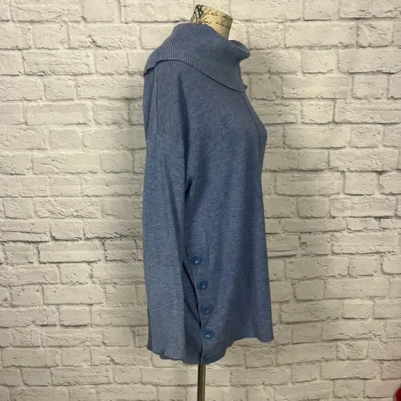 Cynthia Rowley Cowl Neck Sweater with Faux Buttons - Picture 3 of 6